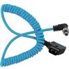 KONDOR Blue | Cavo D-Tap a spirale per bloccaggio DC 2,5 mm ad angolo retto | Lunghezza 40,6-81,3 cm, connettore di bloccaggio ad angolo retto, ultra resistente: nylon intrecciato con connettori