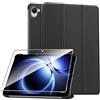 Rojeuinn Cover per Xiaomi Pad mini 8.8 2025 custodie +1 Pezzi Vetro Temperato,Gomma Protezione Protettivo,Ultra Sottile Antiurto Anti-Graffio TPU Flessibile Case -Nero