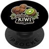 kiwi animal kiwi fruit tree branch wildl Kiwi L'animale e l'uccello della frutta Nuova Zelanda PopSockets PopGrip Adesivo