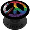 LGBTQIA+ Pride Flag Vintage Peace Sign T LGBTQIA+ Bandiera dell'orgoglio vintage segno della pace PopSockets PopGrip Adesivo