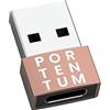 PORTENTUM adattatore USB c USB a - USB C Femmina a USB Maschio, Velocità 2.0, 480 MB, corpo premium in zinco ad alta resistenza al calore - adattatore USB a Tipo C di soli 4 grammi, ORO ROSA