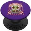 Tycoon Tees Retro DJ Extraterrestrial Mu Cosmic Vibes Only DJ Alien Retro Technics Music Giradischi PopSockets PopGrip Adesivo