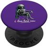 Alien Boba Club Divertente design con alieno grigio che beve il tè viola Boba I Live Here PopSockets PopGrip Adesivo