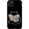 Funny Sarcastic Cat Meme Vintage Design Custodia per iPhone 11 Pro Max Divertente gatto nero lettura libro animale meme vintage scarabocchio arte