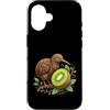 kiwi bird fruit slice leafy branch anima Custodia per iPhone 16 Kiwi Uccello Frutto Ramo Foglie Natura