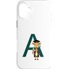 Timowo Studio Custodia per iPhone 16 Plus Giraffa Diploma Lettera A Alfabeto Animale