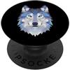 Spirit Animal Apparel Lupo geometrico, spirito, animale, natura, arte, regalo, PopSockets PopGrip Adesivo