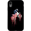 Paint Dripping Patriotic 4th of July US Custodia per iPhone XR Dirt Bike Motocross Bike Bandiera Americana USA Drip Graffiti