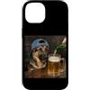 Funny German Shepherd Dog Drinking Beer Custodia per iPhone 14 Cane Pastore Tedesco Bere Birra Divertente GSD Cane Meme