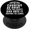 Camicie e regali patriottici InGENIUS Retro Immagina un paese così grande Citazione patriottica PopSockets PopGrip Adesivo
