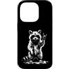 Rock Animal Music Gifts Co Custodia per iPhone 14 Pro Raccoon Rock Music Rock Star - Divertente design con animali