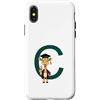 Timowo Studio Custodia per iPhone X/XS Giraffa Diploma Lettera C Alfabeto Animale