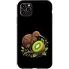 kiwi bird fruit slice leafy branch anima Custodia per iPhone 11 Pro Max Kiwi Uccello Frutto Ramo Foglie Natura