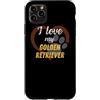 StickerPolitics Custodia per iPhone 11 Pro Max Amo il mio Golden Retriever | Amante dei cani