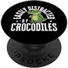 Funny Crocodile Hunter Costume Adult Des Facilmente distratto da coccodrilli divertente coccodrillo PopSockets PopGrip Adesivo