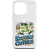 Caffeinated Frog Humor Vibes Custodia per iPhone 13 Pro Frog Hopping On Caffeina Coffee Lover