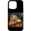Funny Golden Retriever Dog Drinking Beer Custodia per iPhone 15 Pro Max Golden Retriever Bere Birra Divertente Cane Meme