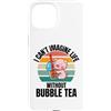 Retro Pig I Can't Imagine Life Without B Custodia per iPhone 15 Simpatico maiale retrò Non riesco a immaginare la vita senza Bubble Tea