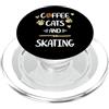 Coffee Cat & Skating Skater Caffè Gatti e Pattinaggio | Roller & Ice Skate PopSockets PopGrip per MagSafe