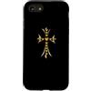 LUKE GALLERY Custodia per iPhone SE (2020) / 7/8 The Yellow Shine Heart Pave Diamonds Gold Cross