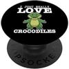 Funny Crocodile Hunter Costume Adult Des Adoro davvero i coccodrilli Divertente coccodrillo PopSockets PopGrip Adesivo