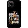 African Safari Squad Cute Jungle Adventu Custodia per iPhone 11 Pro Animali della fauna selvatica del fumetto della squadra africana