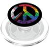 LGBTQIA+ Pride Flag Vintage Peace Sign T LGBTQIA+ Bandiera dell'orgoglio vintage segno della pace PopSockets PopGrip per MagSafe