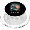 Krabi Travel Art Studio Krabi Thailandia Costa Tropicale Tramonto Retro Travel Design PopSockets PopGrip per MagSafe
