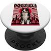 Bernese Mountain Puppy Lover PS Divertente Retro Giapponese Dogzilla Bernese Mountain Dog Amante PopSockets PopGrip Adesivo
