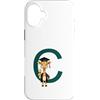 Timowo Studio Custodia per iPhone 16 Plus Giraffa Diploma Lettera C Alfabeto Animale