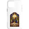 Holy Art Custodia per iPhone 16 Pro Max Opera d'arte a mosaico gotico cattolico calice ed eucaristia