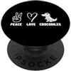 Funny Crocodile Hunter Costume Adult Des Peace Love Coccodrilli Uomini Donne Coccodrillo PopSockets PopGrip Adesivo