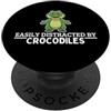 Funny Crocodile Hunter Costume Adult Des Facilmente distratto da coccodrilli divertente coccodrillo PopSockets PopGrip Adesivo