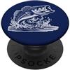 Cool Fishing Tees Pesce Bass Jumping PopSockets PopGrip Adesivo