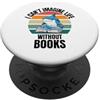 Retro Shark I Can't Imagine Life Without Squalo carino retrò Non riesco a immaginare la vita senza libri PopSockets PopGrip Adesivo