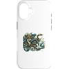 Simmon's Merch Custodia per iPhone 16 Majestic Dragon Design, design a forma di nuvole vorticose, modello S35