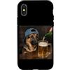 Funny German Shepherd Dog Drinking Beer Custodia per iPhone X/XS Cane Pastore Tedesco Bere Birra Divertente GSD Cane Meme