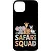 African Safari Squad Cute Jungle Adventu Custodia per iPhone 15 Plus Animali della fauna selvatica del fumetto della squadra africana