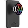 LGBTQIA+ Pride Flag Vintage Peace Sign T LGBTQIA+ Bandiera dell'orgoglio vintage segno della pace PopSockets PopWallet per MagSafe