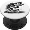 Cool Fishing Tees Pesce Bass Jumping PopSockets PopGrip Adesivo