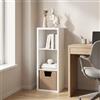 Furinno CUBICLE Libreria a 3 cubi con telaio spesso, libreria reversibile orizzontalmente e verticalmente, 37,08 x 40,39 x 111,76 cm, per soggiorno, camera da letto, ufficio domestico, Bianco semplice