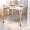FurnitureR Pedane da salotto Square Oak, struttura in metallo robusto e MDF con ripiano imbottito in pelle sintetica, pieghevole e portatile, per ufficio, soggiorno, cucina, 86 x 86 cm