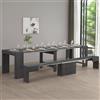 Dmora - Set tavolo e sedie Crispin, Composizione multiuso, Set con consolle e 1 panca allungabili, 100% Made in Italy, 66x25h45 cm, Ardesia