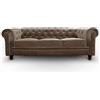 Menzzo - Divano a 3 posti in legno e velluto, 80 x 207 x 72 cm, Legno, Tortora, L207 x P80 x H72 cm