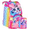Clondo School Pack Zaino Estensbile con Astuccio 3 Scomparti, Per Seven Sj Fan, Orecchie Sollevabili Cat&Air, Bambina, Pennarelli, Pastelli, Accessori