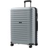 KONO Valigia Grande in PP Rigida 76,5 cm - Trolley Espandibile con Ruote 360° TPE, Portabicchieri Integrato, Leggera con Serratura TSA (28, Grigio)