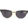 PARAH occhiali da sole donna a farfalla vintage anni 80 Nero oro made italy PARAH