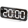 HOMVILLA Sveglia Digitale da Comodino a LED,Sveglia da Comodino con Funzione Snooze,Orologio Digitale con Doppio Programma di allarme,12/24H,2 Porte di Ricarica USB