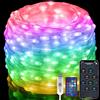 Electight RGBIC - Catena luminosa per esterni, 20 m, colore che cambia colore, telecomando e controllo app, 99+ modalità, musica sincronica, timer, spina USB, impermeabile, per giardino, trampolino, Halloween,