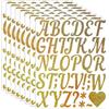 JIUSHIFANG Set di adesivi con lettere glitterate, 5 cm, 296 pezzi/8 fogli grandi, autoadesivi, impermeabili, in vinile per matrimonio, compleanno, cassetta delle lettere, fai da te (oro)